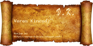 Veres Kincső névjegykártya